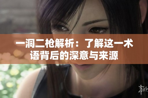 一洞二枪解析：了解这一术语背后的深意与来源