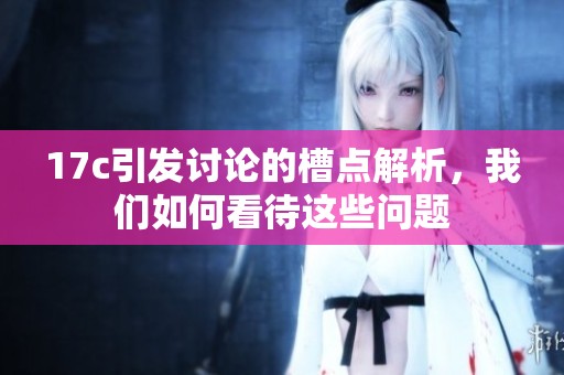 17c引发讨论的槽点解析，我们如何看待这些问题