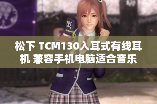 松下 TCM130入耳式有线耳机 兼容手机电脑适合音乐与游戏使用