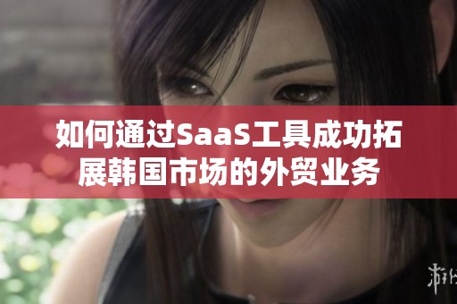 如何通过SaaS工具成功拓展韩国市场的外贸业务