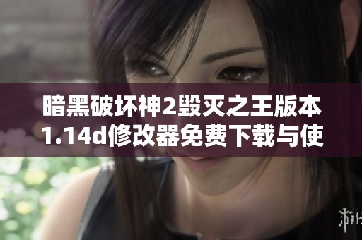 暗黑破坏神2毁灭之王版本1.14d修改器免费下载与使用攻略