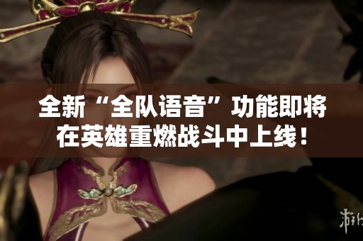 全新“全队语音”功能即将在英雄重燃战斗中上线！