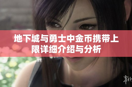 地下城与勇士中金币携带上限详细介绍与分析