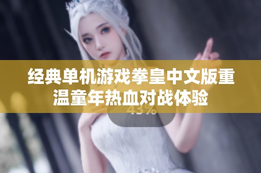 经典单机游戏拳皇中文版重温童年热血对战体验