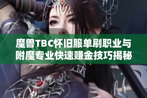 魔兽TBC怀旧服单刷职业与附魔专业快速赚金技巧揭秘