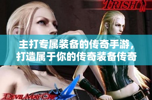 主打专属装备的传奇手游，打造属于你的传奇装备传奇体验