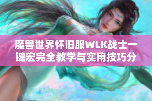 魔兽世界怀旧服WLK战士一键宏完全教学与实用技巧分享