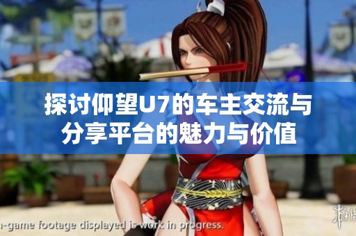 探讨仰望U7的车主交流与分享平台的魅力与价值