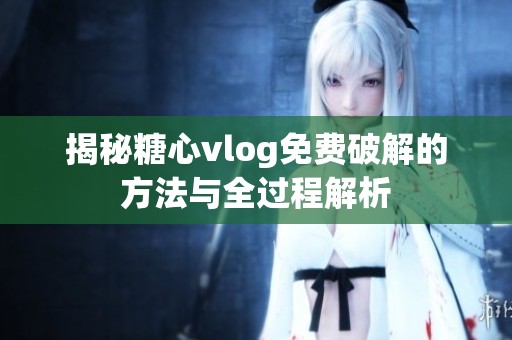 揭秘糖心vlog免费破解的方法与全过程解析