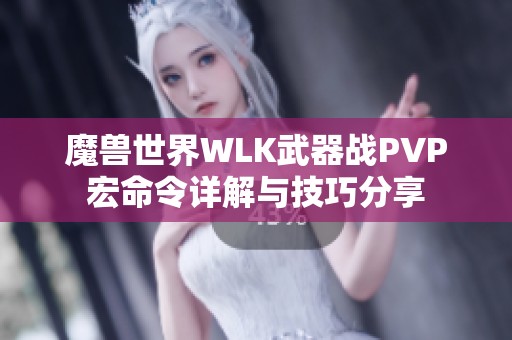魔兽世界WLK武器战PVP宏命令详解与技巧分享