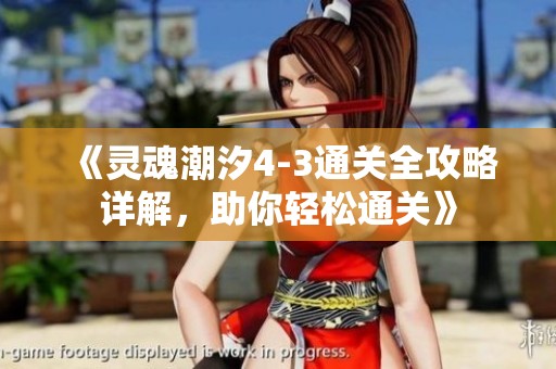 《灵魂潮汐4-3通关全攻略详解，助你轻松通关》