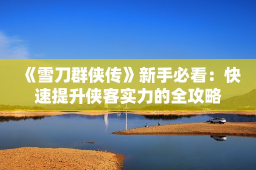 《雪刀群侠传》新手必看：快速提升侠客实力的全攻略