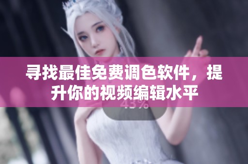 寻找最佳免费调色软件，提升你的视频编辑水平
