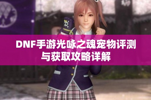 DNF手游光咏之魂宠物评测与获取攻略详解