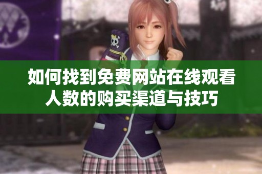 如何找到免费网站在线观看人数的购买渠道与技巧