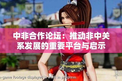 中非合作论坛：推动非中关系发展的重要平台与启示