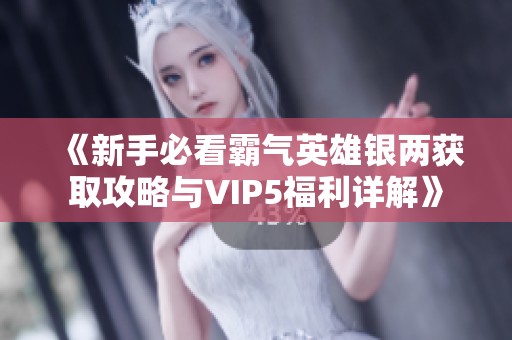 《新手必看霸气英雄银两获取攻略与VIP5福利详解》