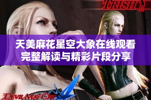 天美麻花星空大象在线观看完整解读与精彩片段分享