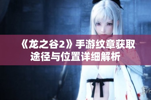 《龙之谷2》手游纹章获取途径与位置详细解析