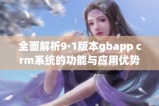 全面解析9·1版本gbapp crm系统的功能与应用优势