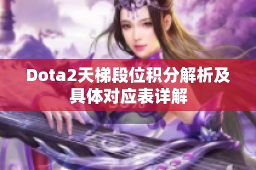 Dota2天梯段位积分解析及具体对应表详解
