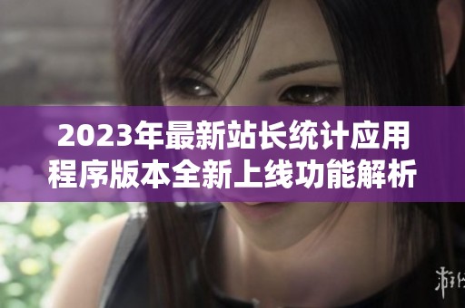 2023年最新站长统计应用程序版本全新上线功能解析
