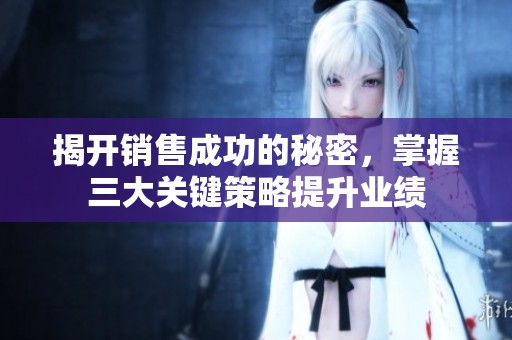 揭开销售成功的秘密，掌握三大关键策略提升业绩