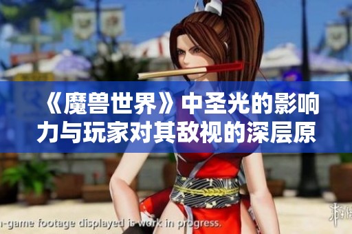 《魔兽世界》中圣光的影响力与玩家对其敌视的深层原因分析