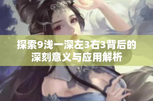 探索9浅一深左3右3背后的深刻意义与应用解析
