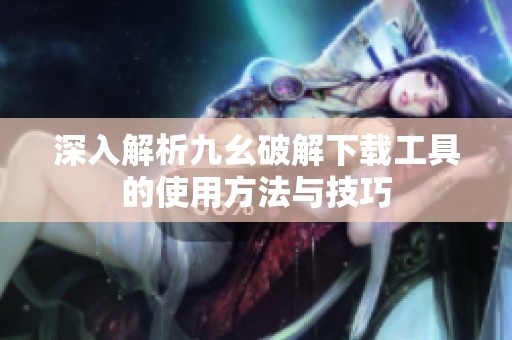 深入解析九幺破解下载工具的使用方法与技巧