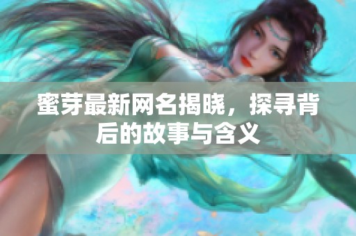 蜜芽最新网名揭晓，探寻背后的故事与含义