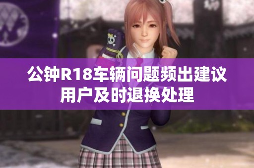 公钟R18车辆问题频出建议用户及时退换处理
