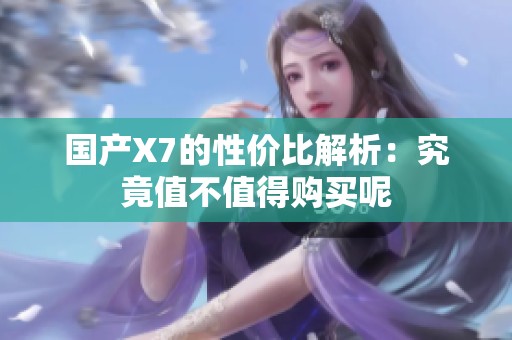 国产X7的性价比解析：究竟值不值得购买呢