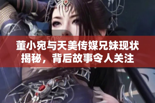 董小宛与天美传媒兄妹现状揭秘，背后故事令人关注