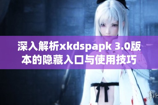 深入解析xkdspapk 3.0版本的隐藏入口与使用技巧