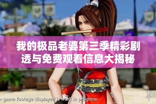 我的极品老婆第三季精彩剧透与免费观看信息大揭秘