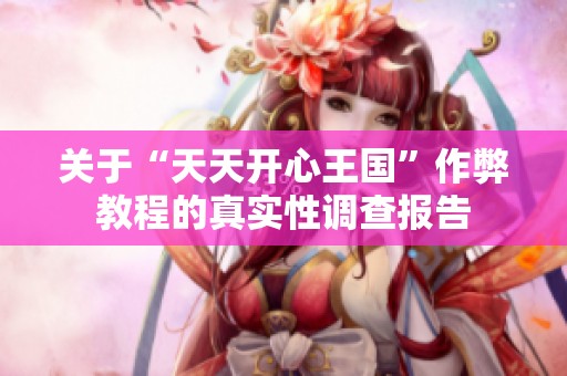 关于“天天开心王国”作弊教程的真实性调查报告