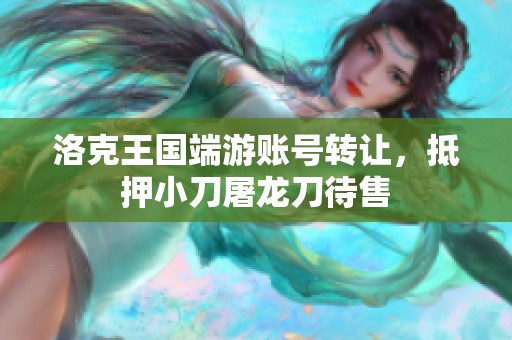 洛克王国端游账号转让，抵押小刀屠龙刀待售