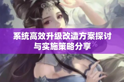 系统高效升级改造方案探讨与实施策略分享