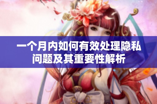 一个月内如何有效处理隐私问题及其重要性解析