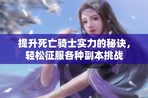 提升死亡骑士实力的秘诀，轻松征服各种副本挑战