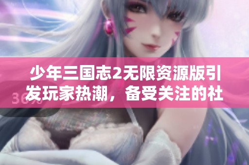 少年三国志2无限资源版引发玩家热潮，备受关注的社会新闻