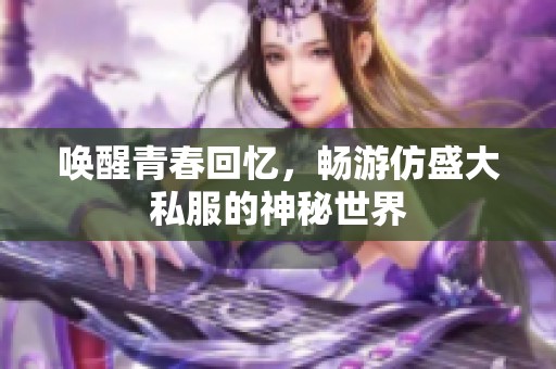 唤醒青春回忆，畅游仿盛大私服的神秘世界