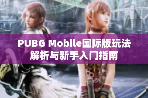 PUBG Mobile国际版玩法解析与新手入门指南