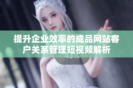提升企业效率的成品网站客户关系管理短视频解析
