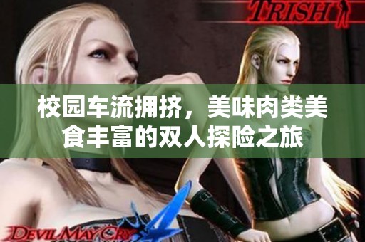 校园车流拥挤，美味肉类美食丰富的双人探险之旅
