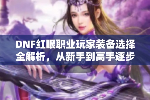 DNF红眼职业玩家装备选择全解析，从新手到高手逐步进阶的方法