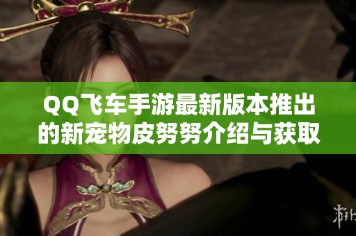 QQ飞车手游最新版本推出的新宠物皮努努介绍与获取方法