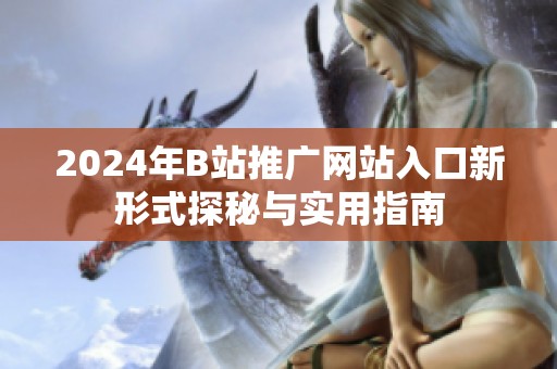 2024年B站推广网站入口新形式探秘与实用指南