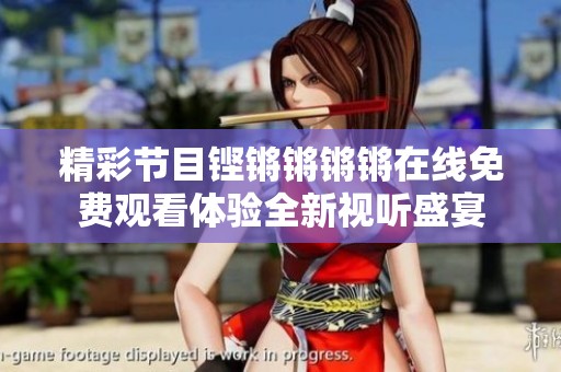 精彩节目铿锵锵锵锵在线免费观看体验全新视听盛宴